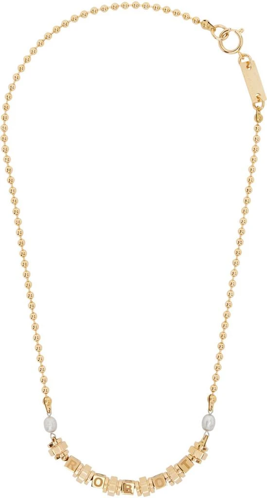 IN GOLD WE TRUST PARIS SSENSE Exclusive Gold & White AI Necklace 1