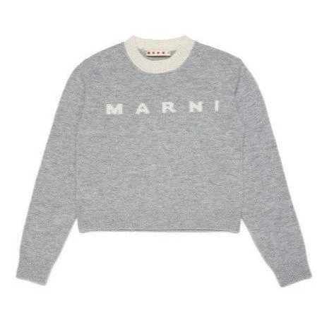 Marni Kids Marni Kids Logo Intarsia Crewneck Jumper 1