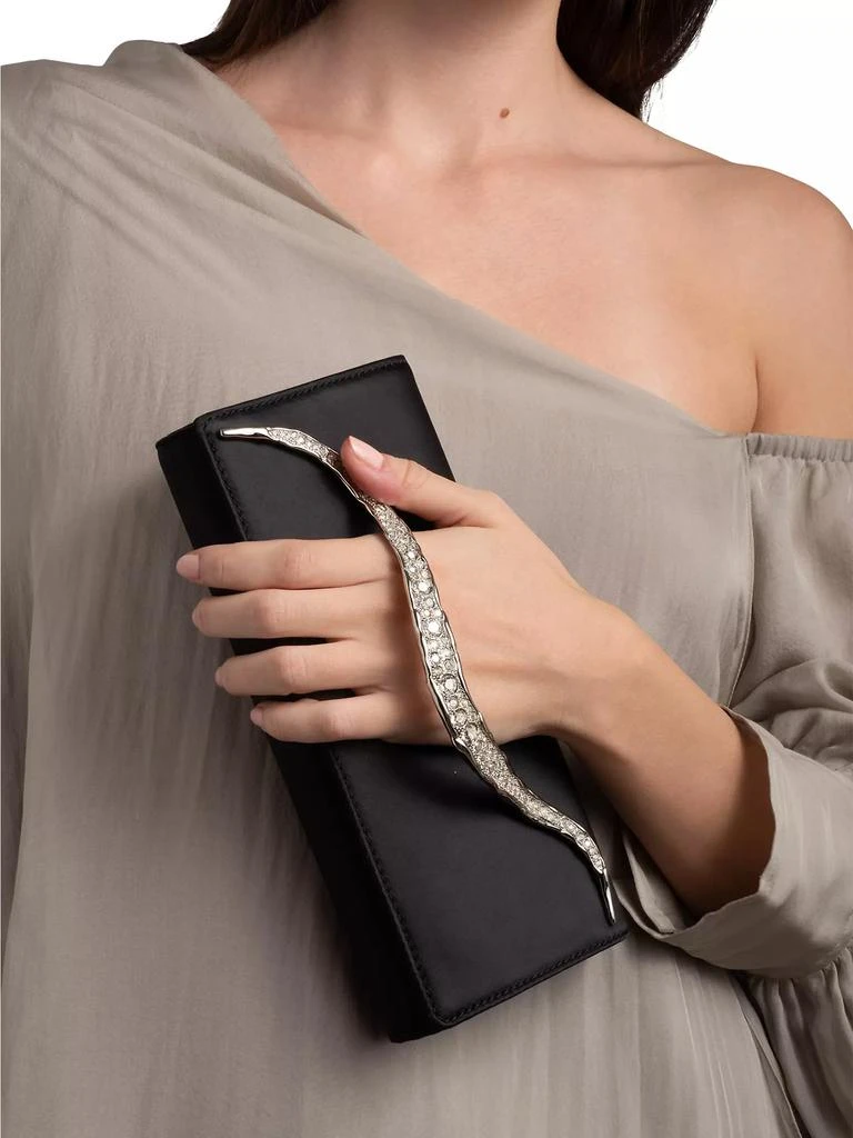 Alexis Bittar Crystal Curve Satin Clutch 2