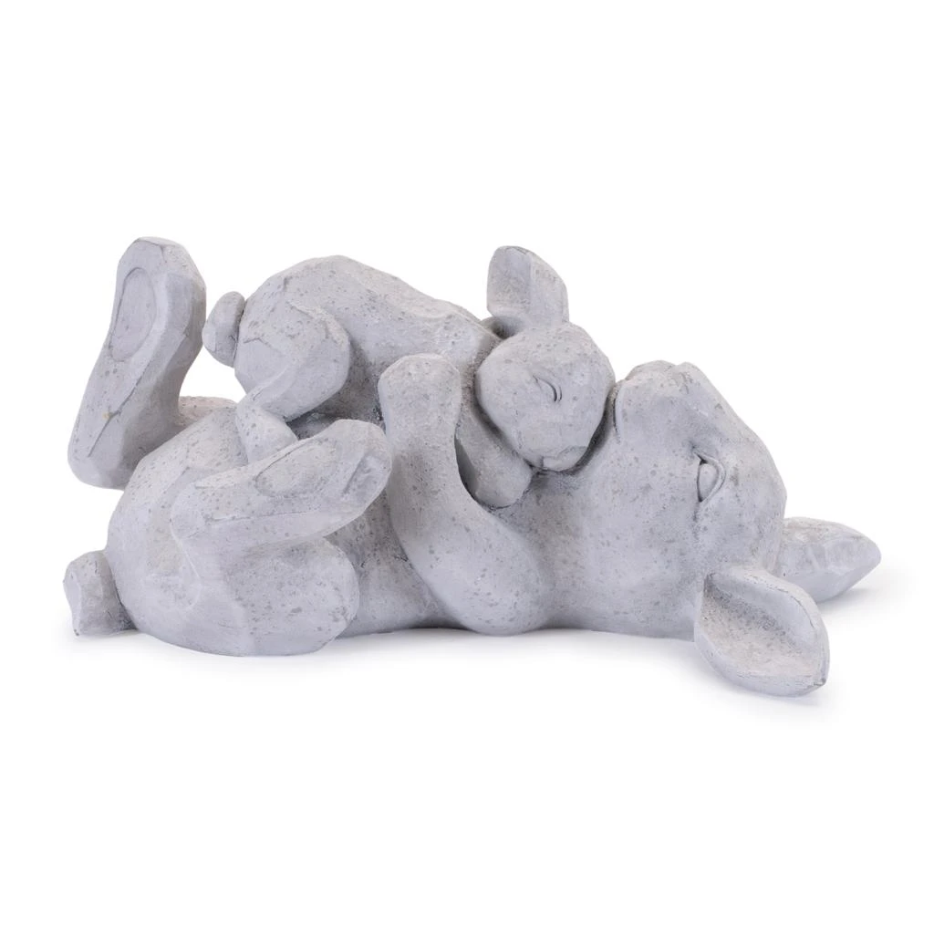 Hivvago Laying Rabbit with Baby Bunny Figurine (Set of 2) 2