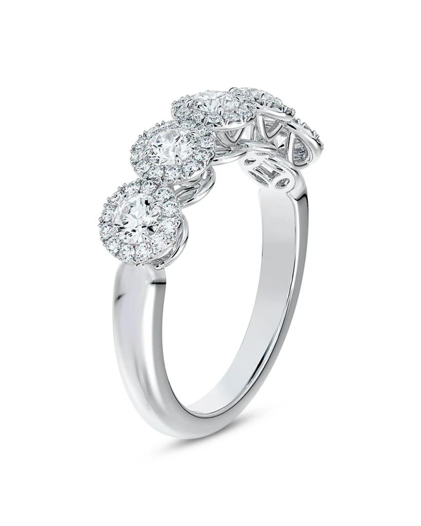 De Beers Forevermark Center of My Universe® Five Stone Halo Band in 18K White Gold, 0.95 tcw 3