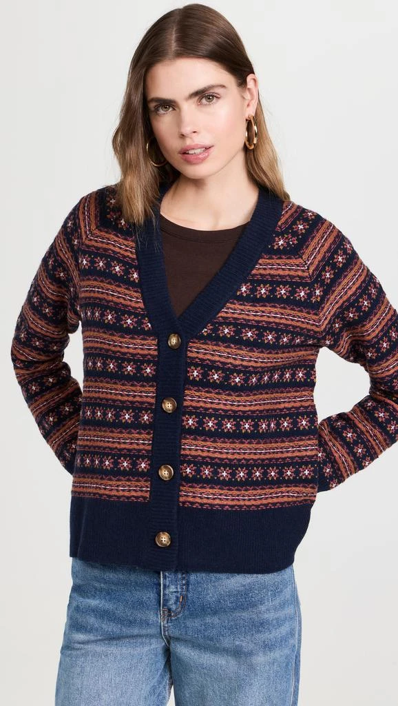 Faherty Highland Fair Isle Cardigan 1