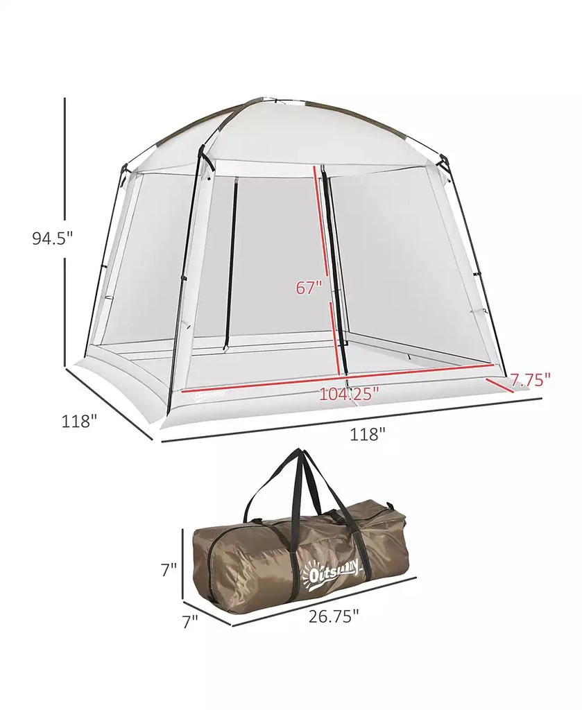 Outsunny Screen Tent, 10' x 10' Screen House Room with UV50+ Protection 9