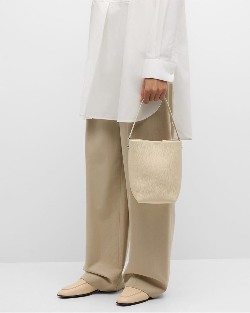 The Row Hook Small N/S Tote Gold in Lux Grained Calfskin