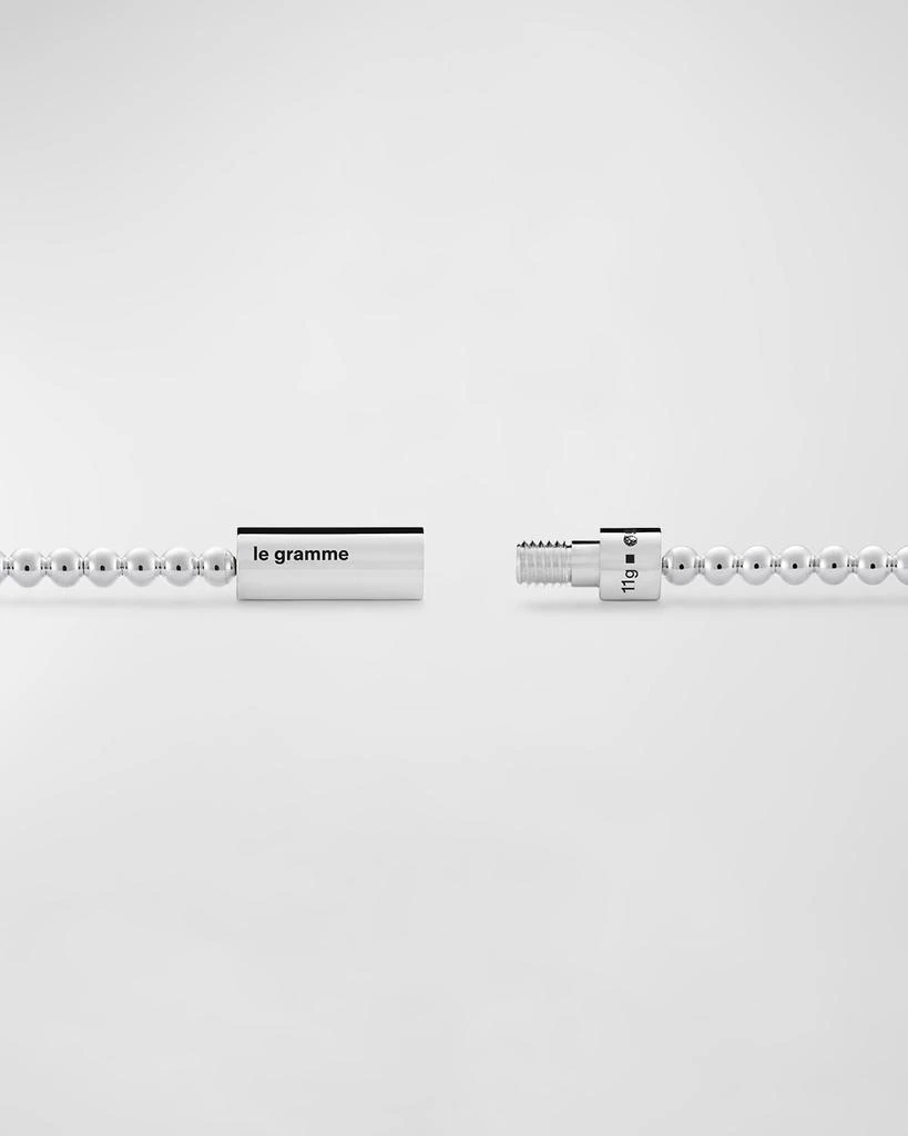 Le Gramme Men's Polished Silver Beaded Bracelet 3