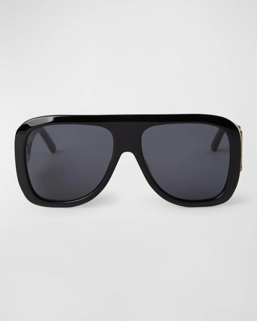Palm Angels Sonoma Black Acetate & Metal Aviator Sunglasses 2