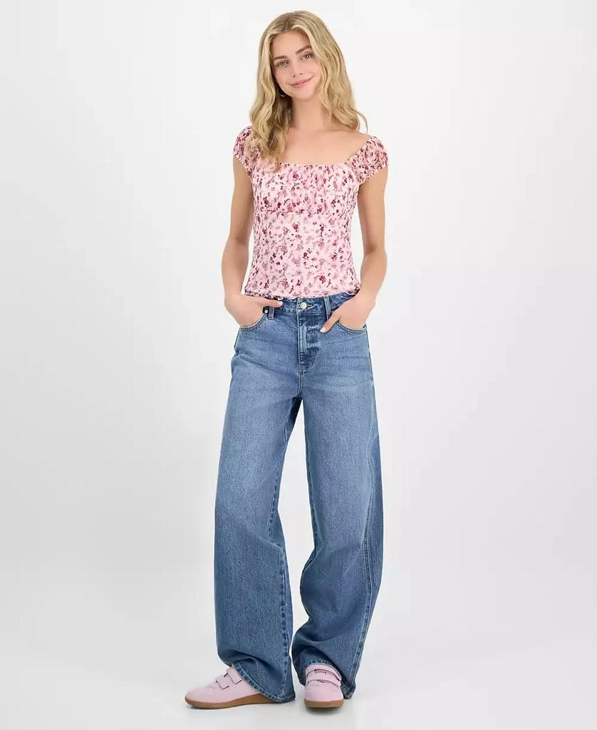 Madden Girl Juniors' Floral Printed Lace Cap-Sleeve Top 3