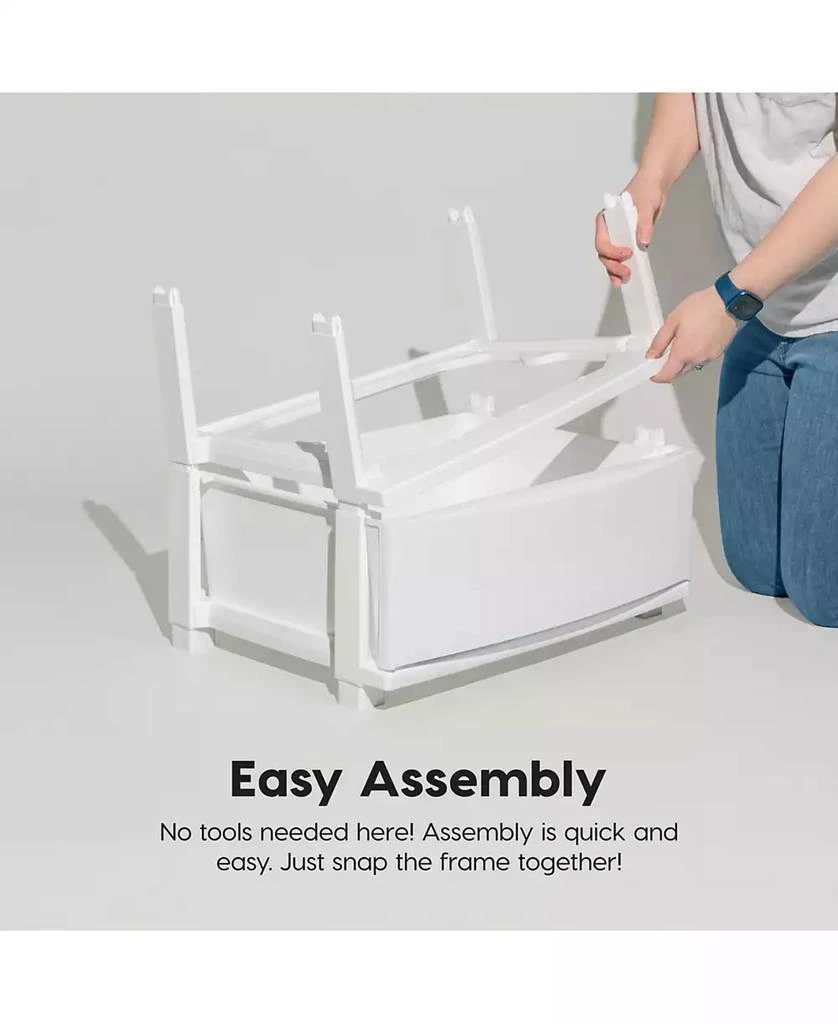 IRIS USA 4 Wide Drawer Storage, Organizer Unit for Bedroom, Closet, Living Room, Nursery, Dorm, White Frame with Matte White Front Panels, Set of 1 2