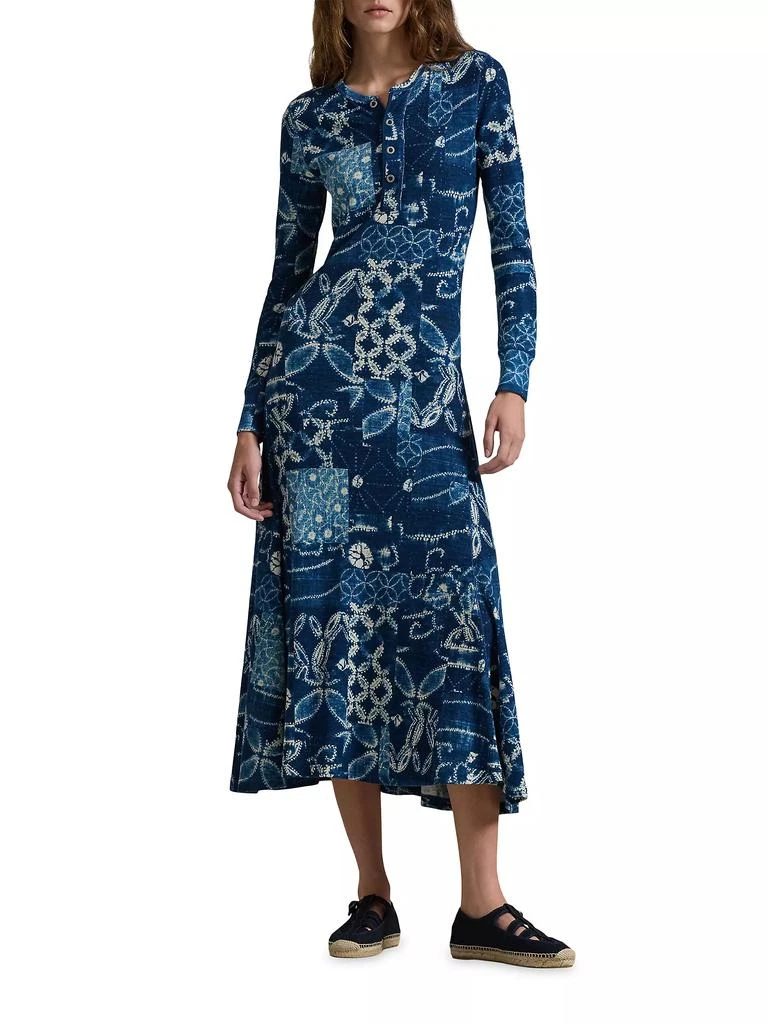 Ralph Lauren Patchwork Cotton Fit & Flare Midi-Dress 2