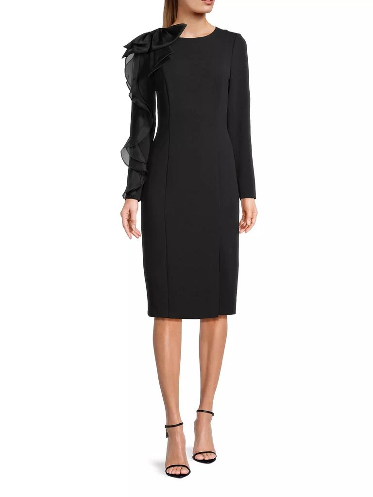 Aidan Mattox Ruffle-Sleeve Sheath Dress 2