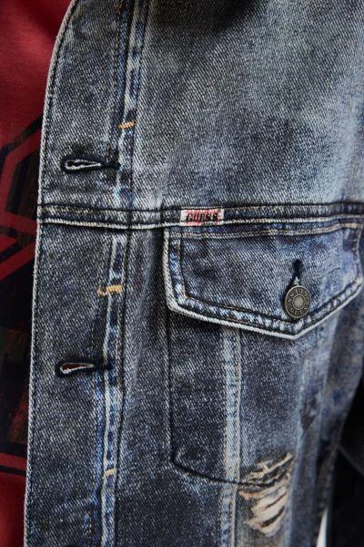 GUESS JEANS GUESS ORIGINALS Printed Mending Denim Jacket 4