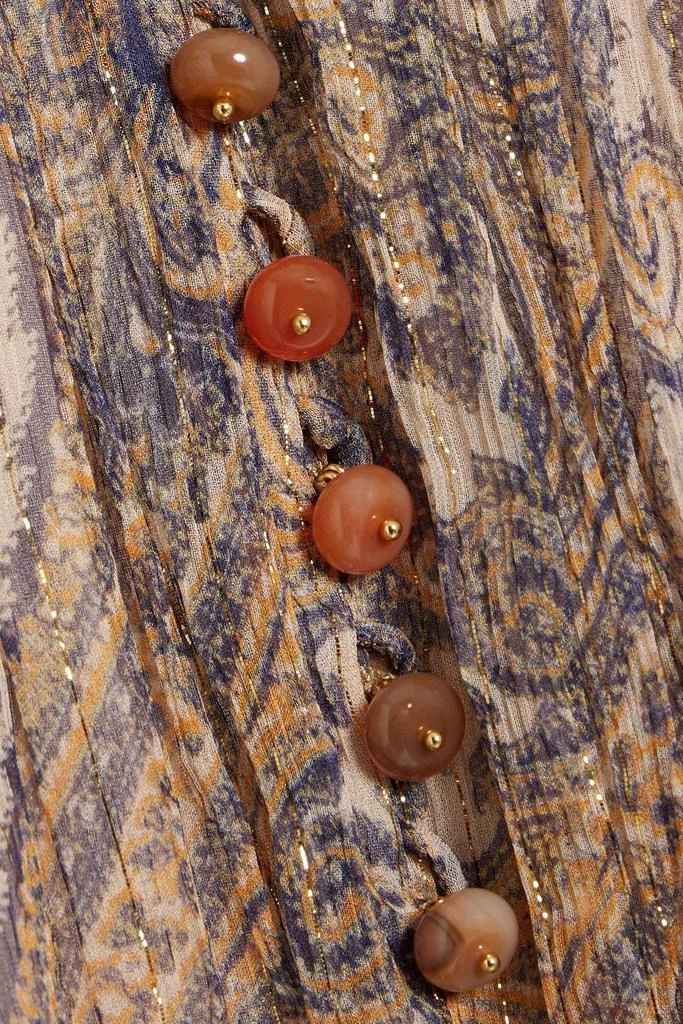 Zimmermann Pussy-bow paisley-print metallic silk-blend georgette blouse 4