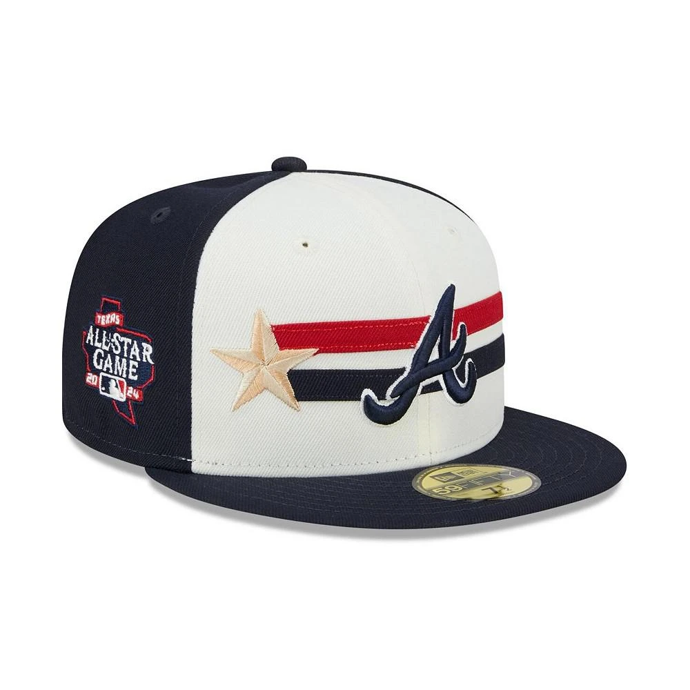 New Era Men's Cream/Navy Atlanta Braves 2024 MLB All-Star Game Workout 59FIFTY Fitted Hat 1