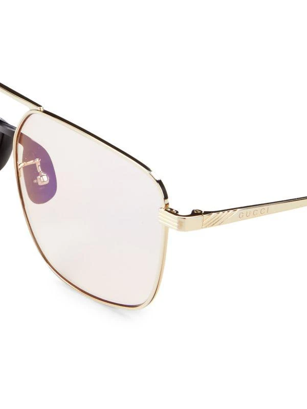 Gucci 57MM Square Aviator Sunglasses 3