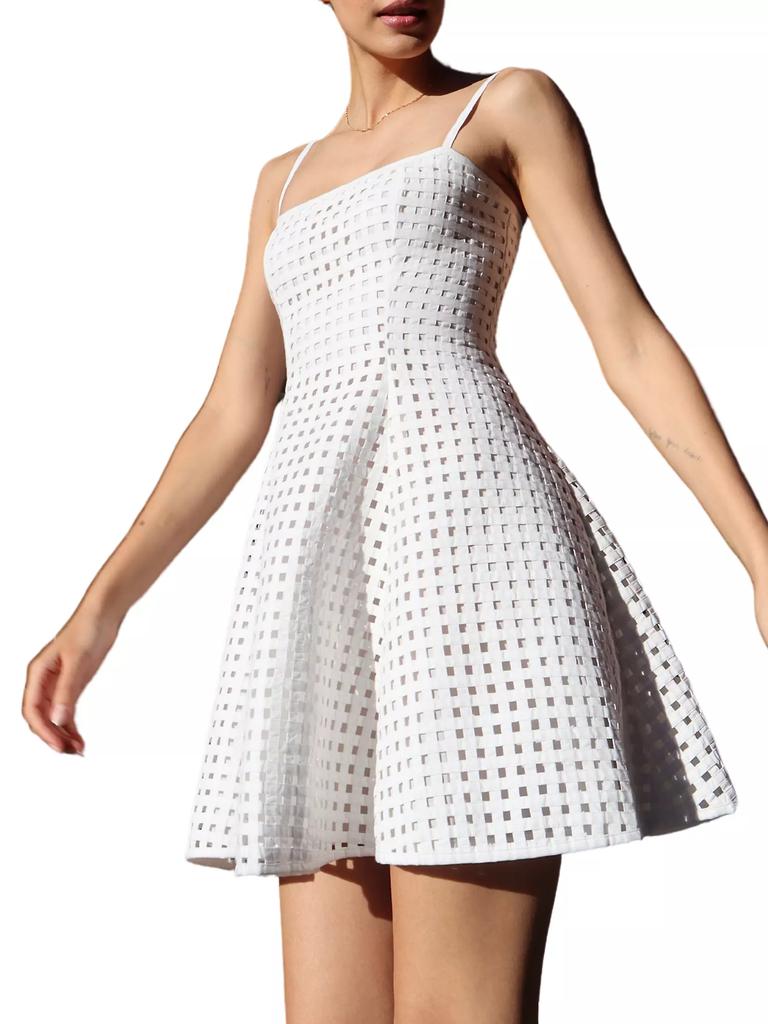 Cynthia Rowley Linen Lattice Minidress