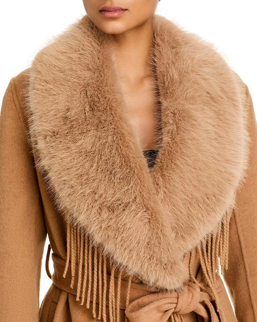 Love Token Faux Fur Collar Fringe Wrap Coat 6