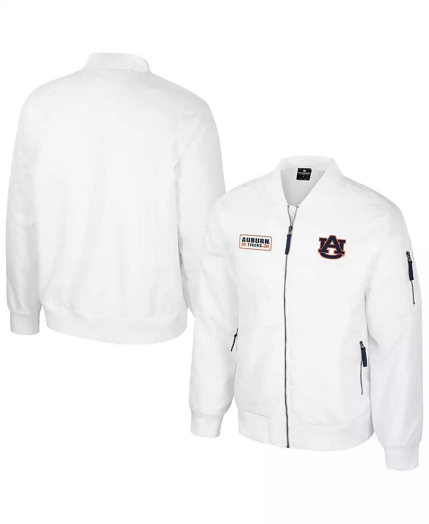 Colosseum Men's Auburn Tigers White Rabbit Full-Zip Bomber Jacket