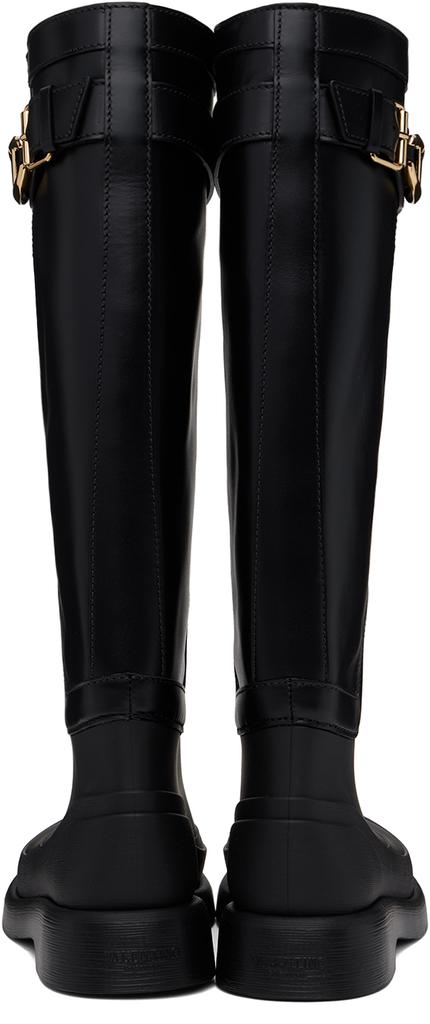ロングブーツ VALENTINO RAINBOOT VLOGO THE BOLD EDITION Black VLogo The Bold Edition Rain Boots by Valentino