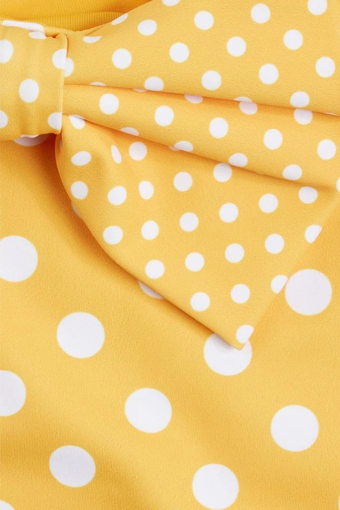 CAROLINE CONSTAS Evanna bow-embellished polka-dot bandeau swimsuit 4