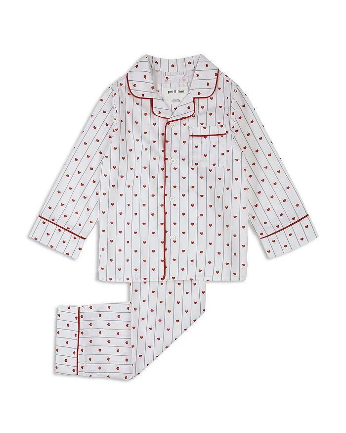 Petit Lem Girls
 Striped Hearts Print Button Down Top 
Pants Pajama Set - Little Kid, Big Kid