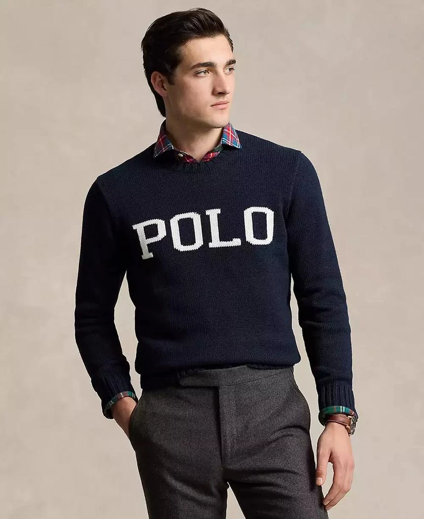 Ralph Lauren Men's Logo-Intarsia Cotton Sweater 1