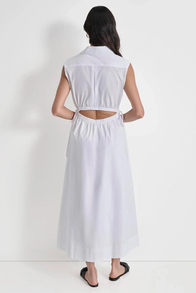DKNY CUTOUT PINSTRIPED MIDI SHIRT DRESS 2