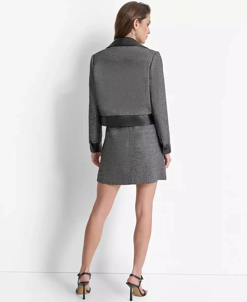 DKNY Women's Faux-Leather-Trim Button-Front Jacket 2
