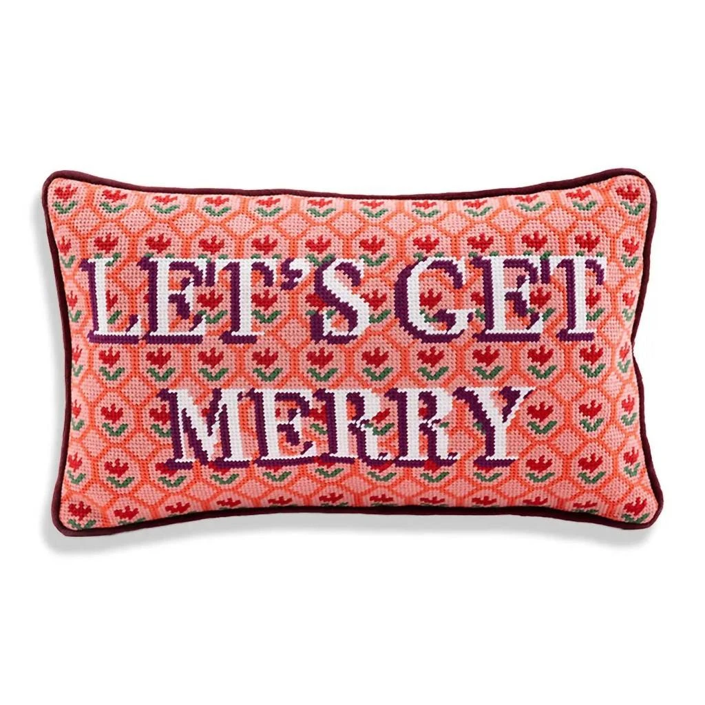 Furbish Studio Furbish Studio - Let
s Get Merry Needlepoint Pillow
