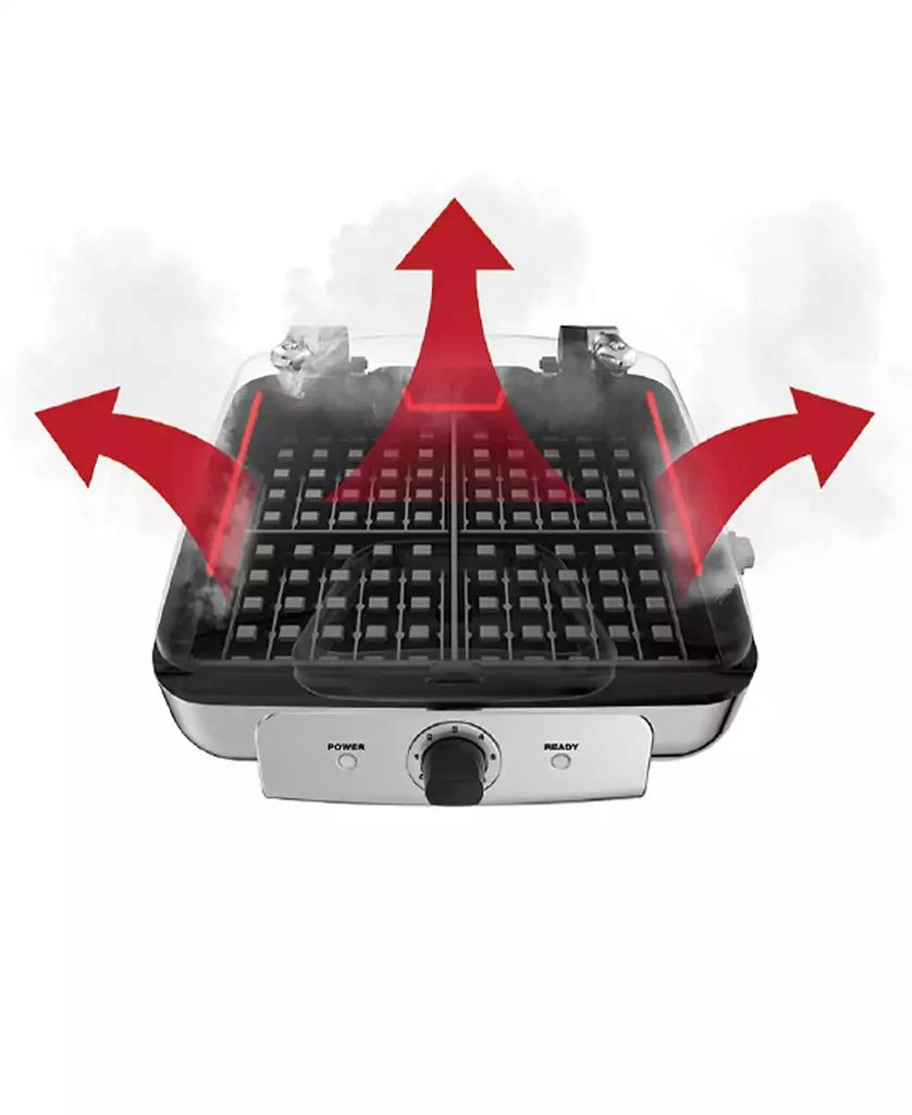 All-Clad Gourmet Mechanical Stainless Steel Belgian Waffle Maker with Removable Plates, 4 Slice 2