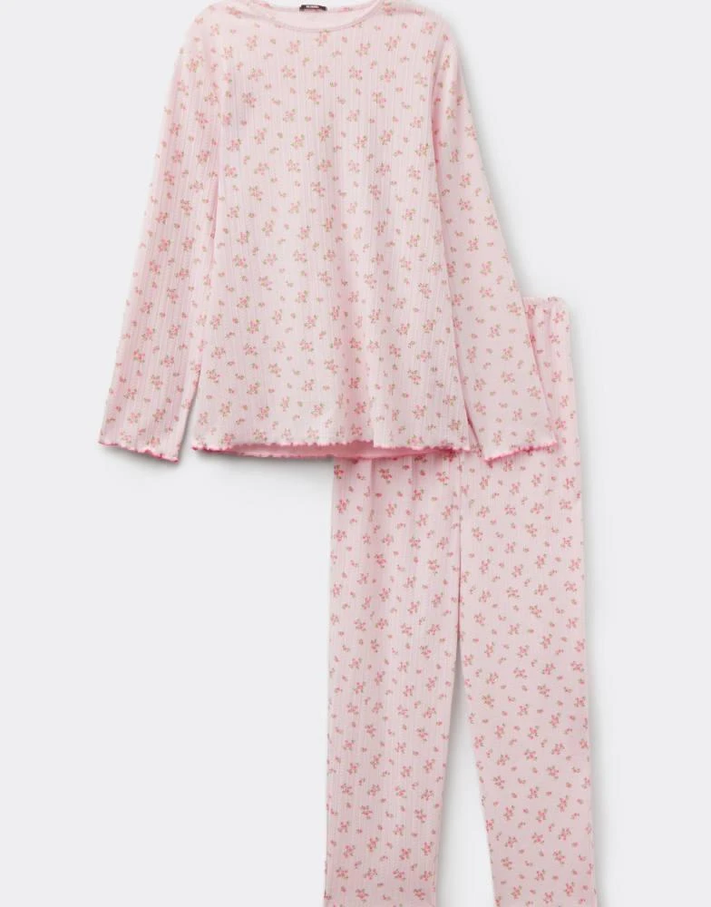 Tezenis Tezenis Long pyjamas with small flowers in rose with flowers 2