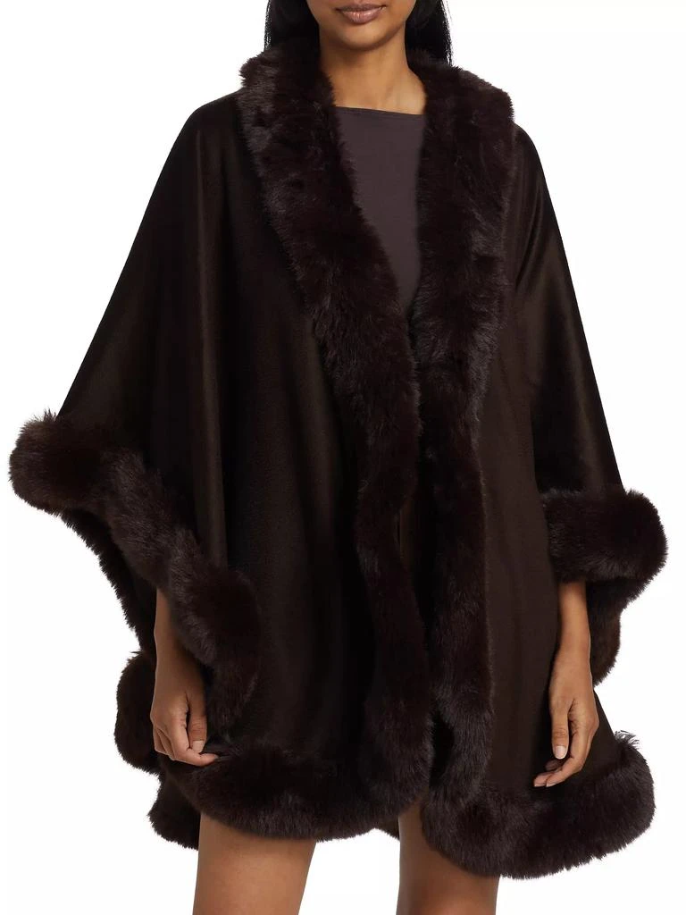 Sofia Cashmere Faux Fur & Cashmere U-Cape 3