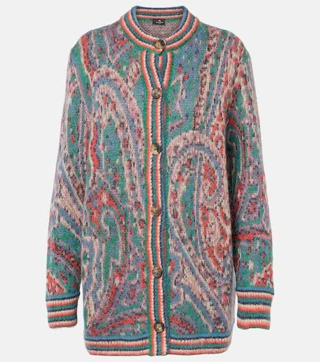 ETRO Paisley mohair-blend jacquard cardigan 1