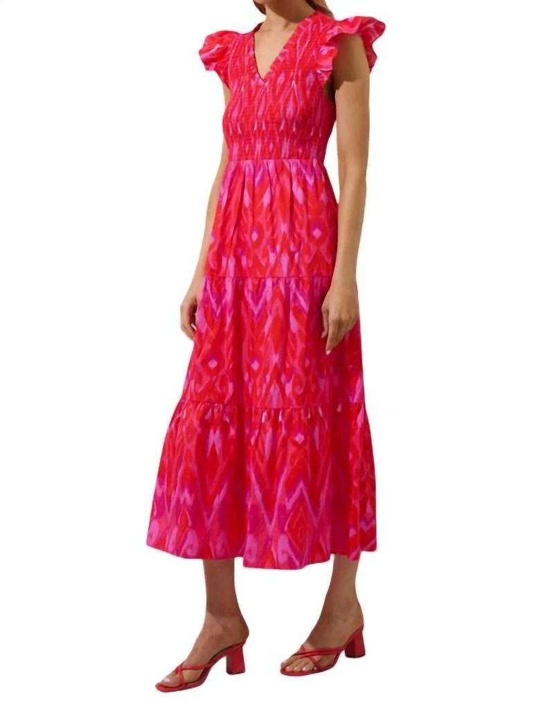 Sugarlips Sugarlips - Blevin Ikat Smocked Tiered Maxi Dress 3
