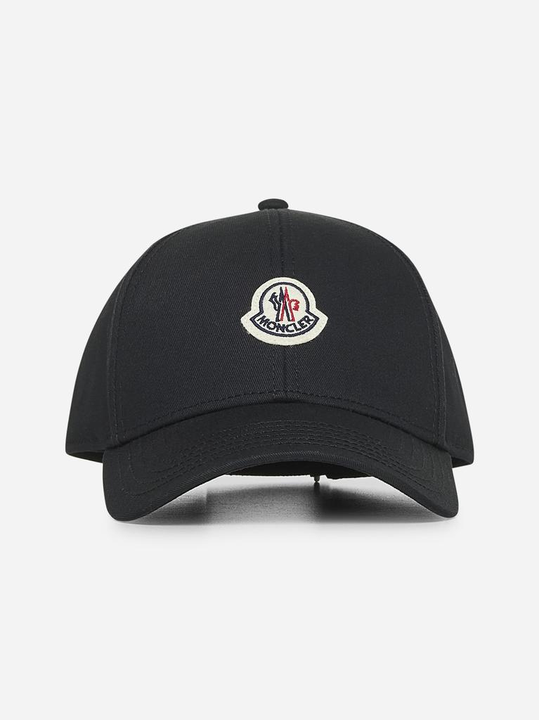 Moncler Black gabardine baseball cap