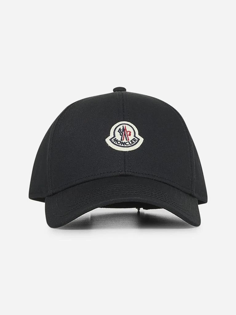 MONCLER Black gabardine baseball cap 1