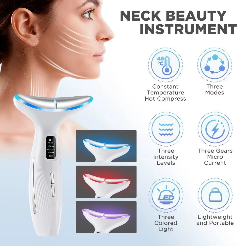ERUULE Microcurrent Neck Beauty Device with 3 Massage Modes for Facial Lifting and Firming, Skin Tightening Care Tool 3