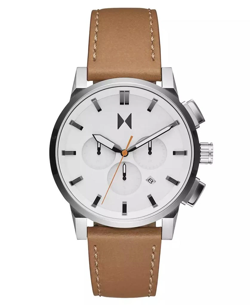 MVMT Men's Chrono II Brown Leather Strap Watch 1