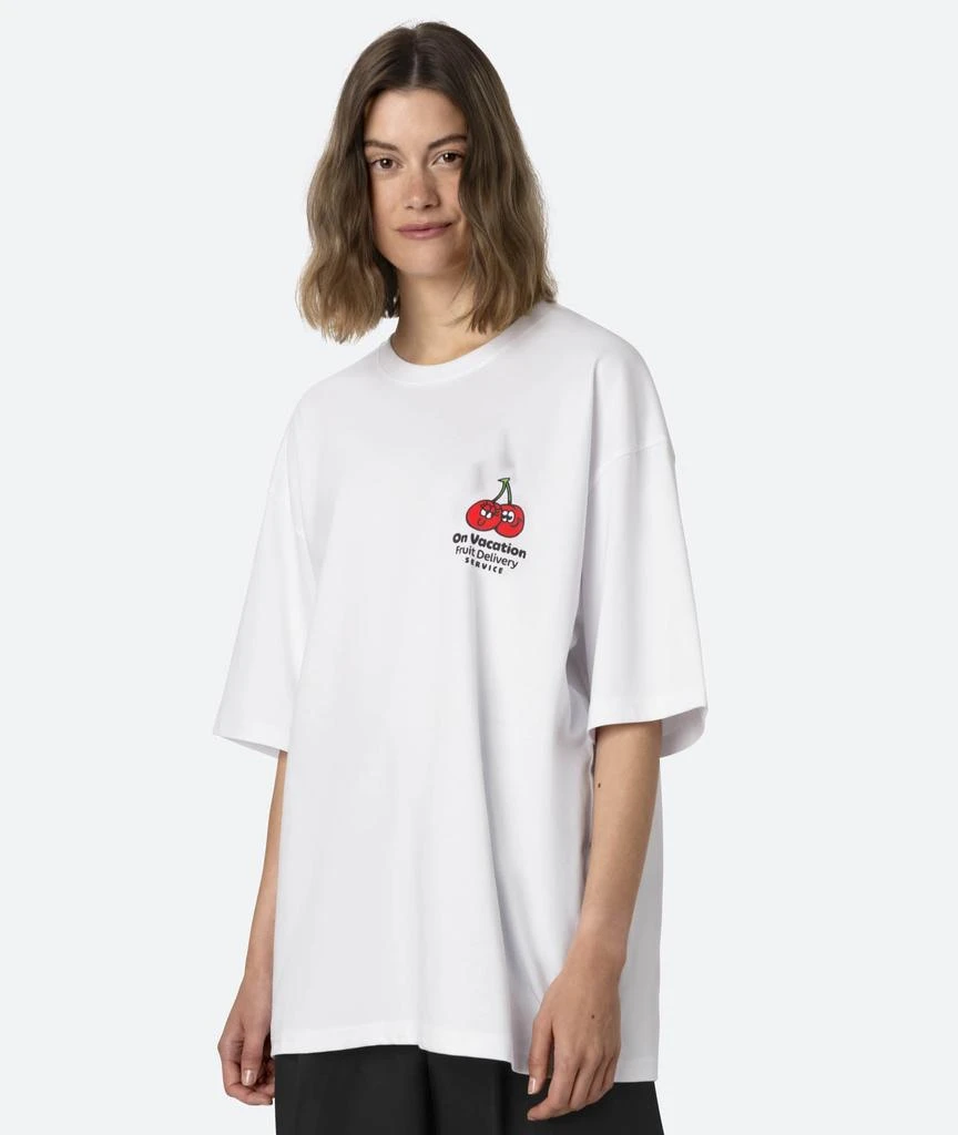 On Vacation Fruit Stickers T-Shirt - White 4