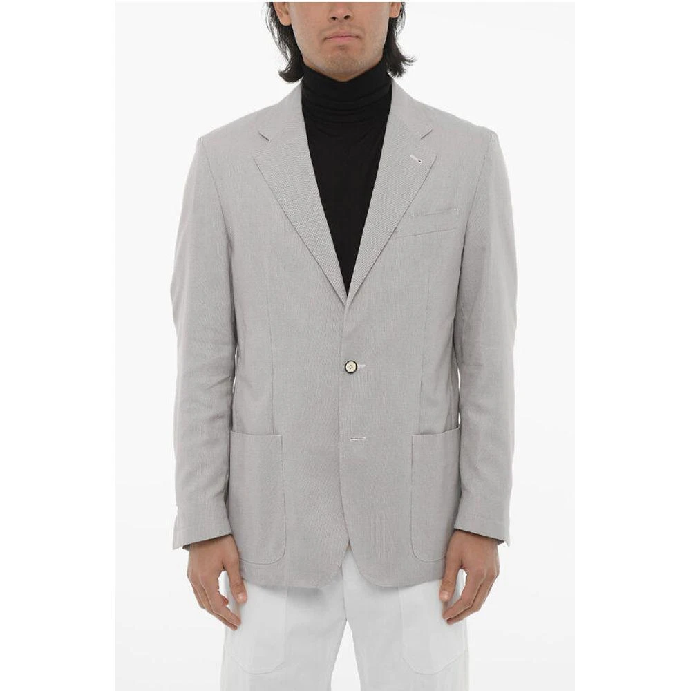 Corneliani Corneliani ID Unlined Wool Blend Blazer with Patch Pockets 1