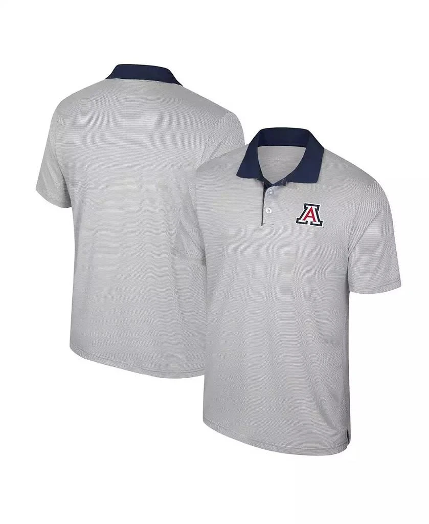 Colosseum Men's Gray Arizona Wildcats Tuck Striped Polo Shirt 1