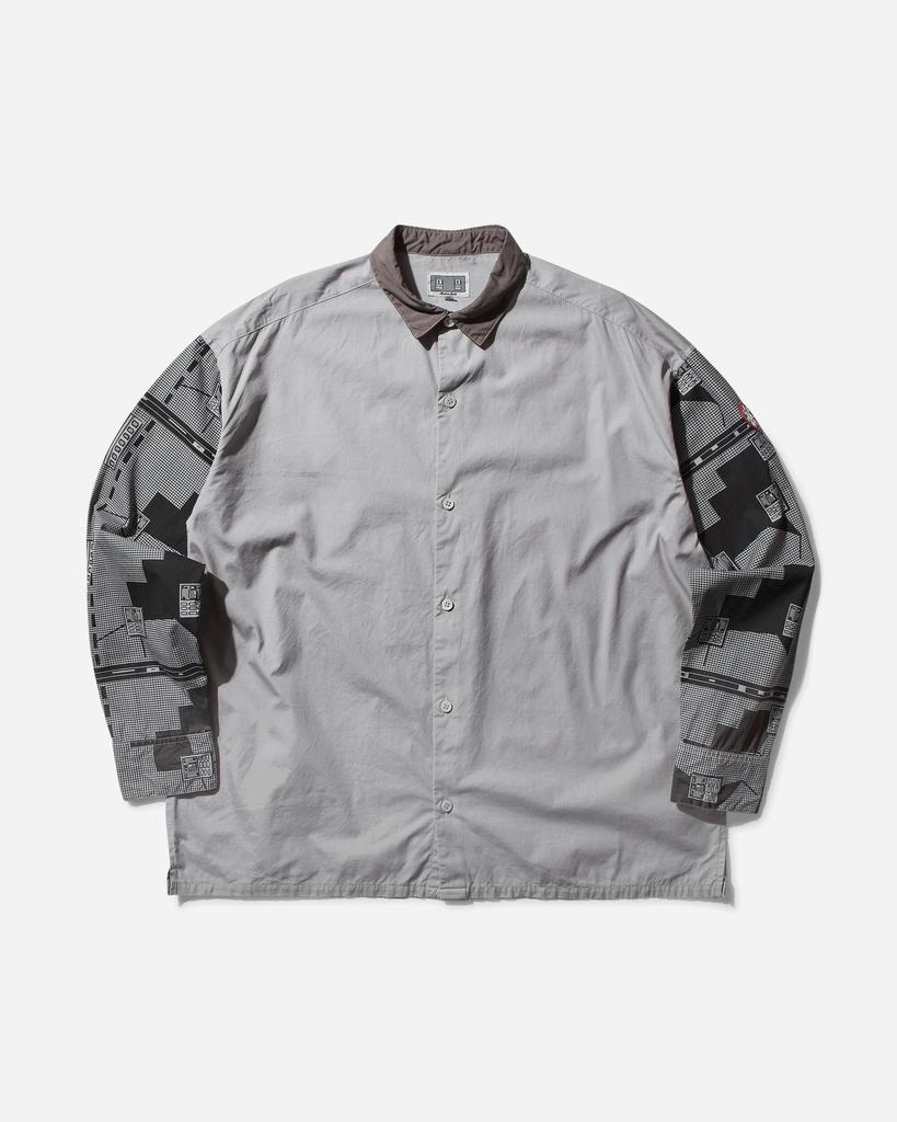 Cav Empt Men's Overdye Grid Sleeve Big Shirt Grey