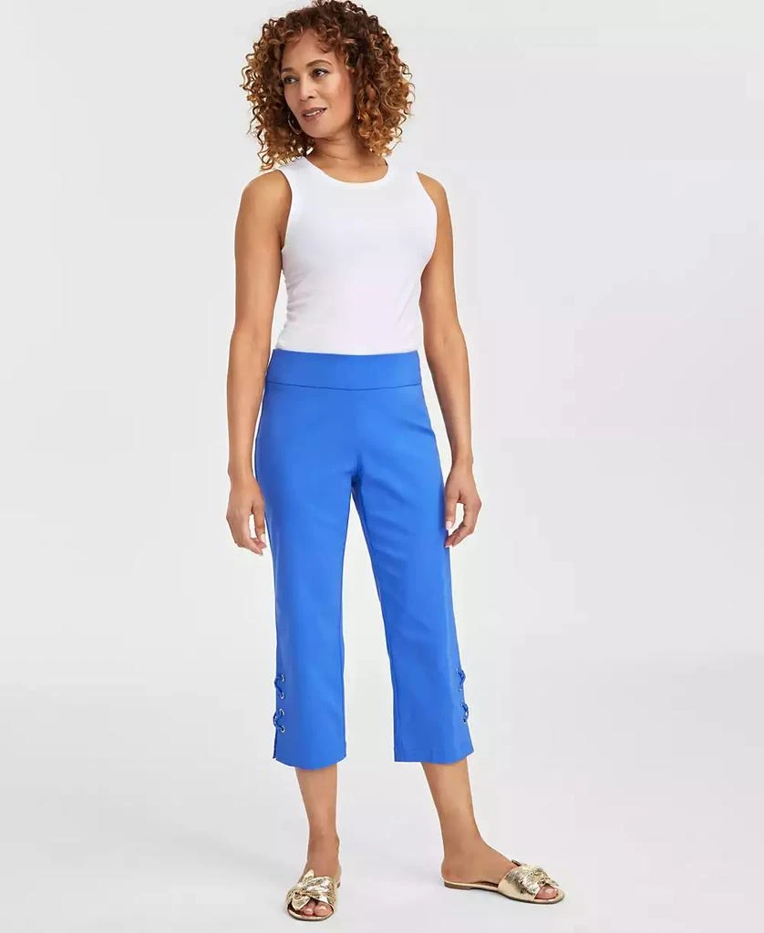 JM Collection Petite Side-Lace-Up Capri Pants, Created for Macy's 1