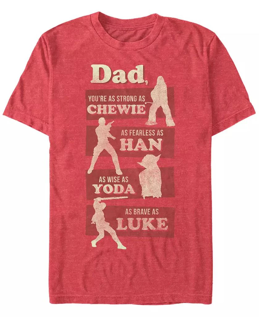 Fifth Sun Star Wars Men's Dad Is Like Chewie Han Yoda And Luke Short Sleeve T-Shirt 1