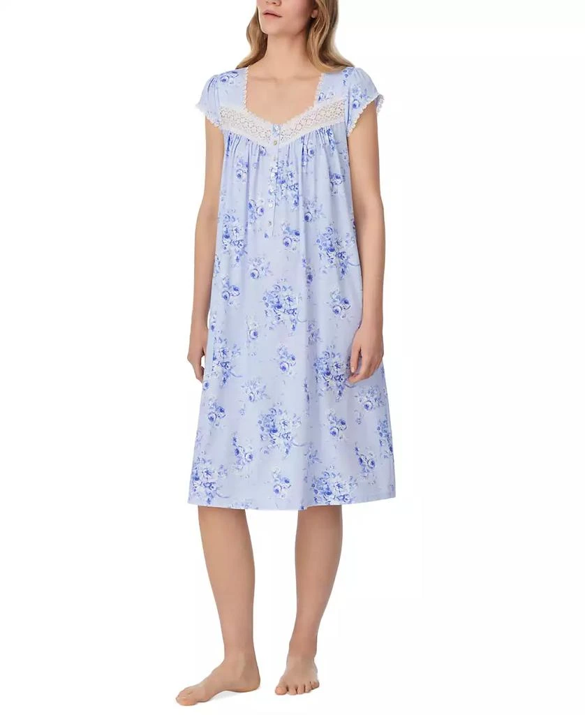 Eileen West Women's Floral Cap-Sleeve Waltz Nightgown 4