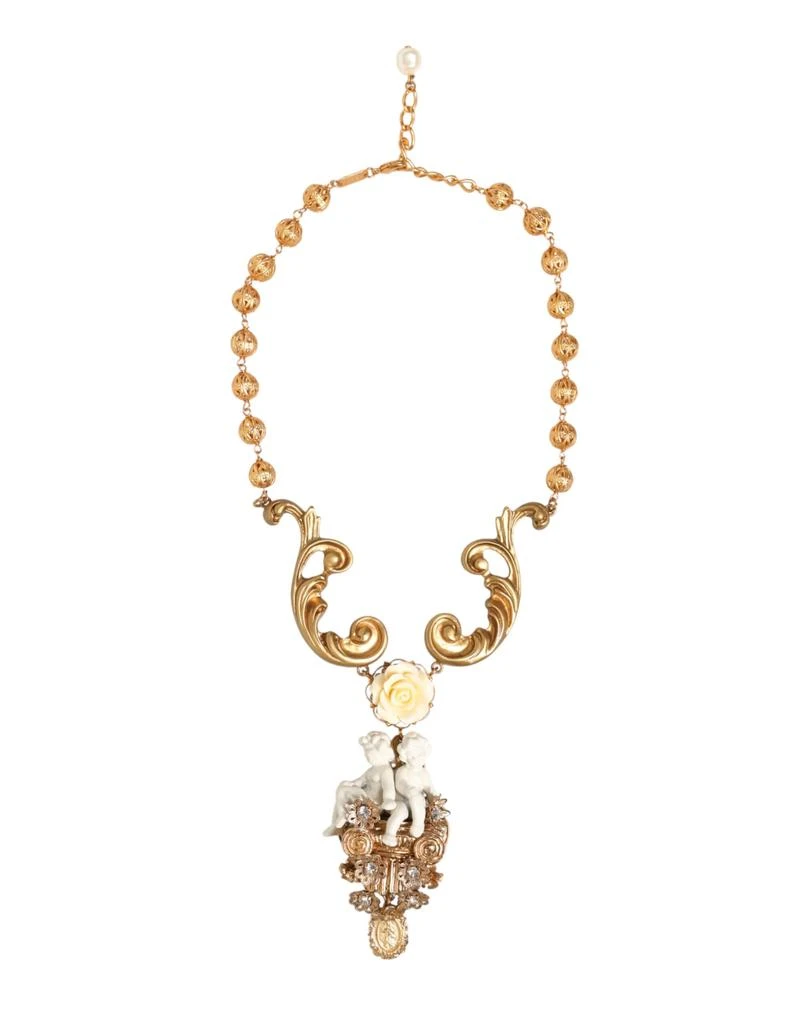Dolce 
Gabbana Ceramic Crystal Cherub Baroque Pendant Women
s Necklace