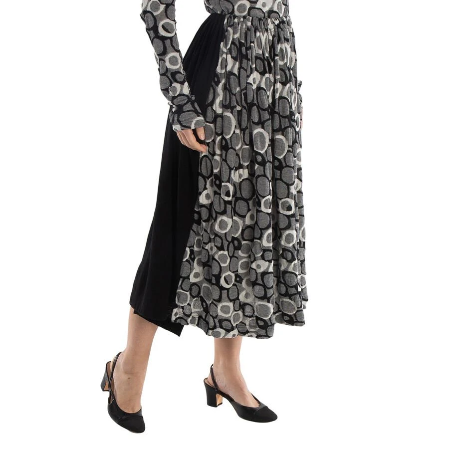 YOHJI YAMAMOTO Asymmetrical Abstract Patterned Midi Skirt 3