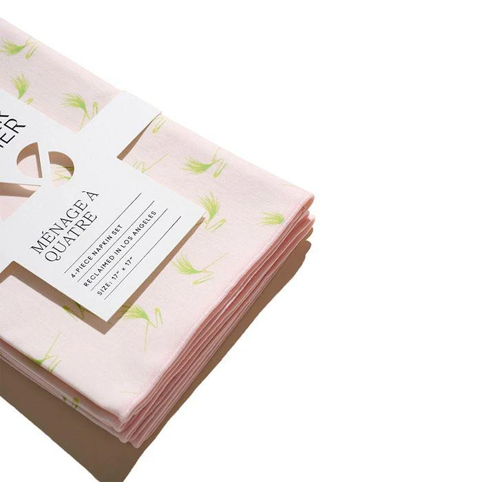 ATELIER SAUCIER Flamingo Pin Napkins, Set of 4 2