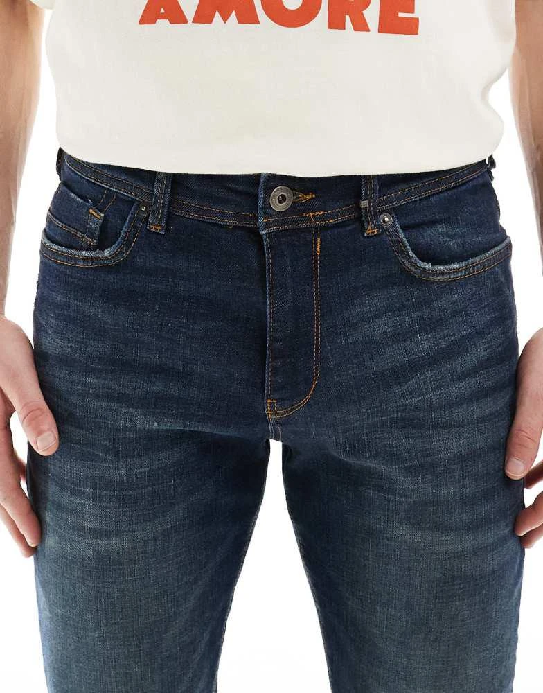 River Island River Island skinny fit jeans in faded darkwash blue 5