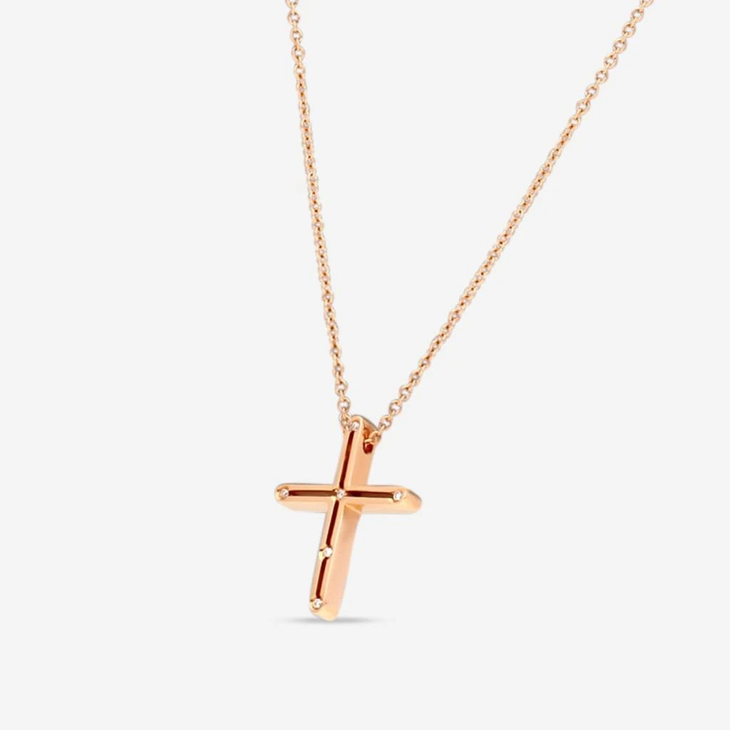 Damiani Damiani 18K Rose Gold Diamond Cross Pendant Necklace 20076844-copy 2