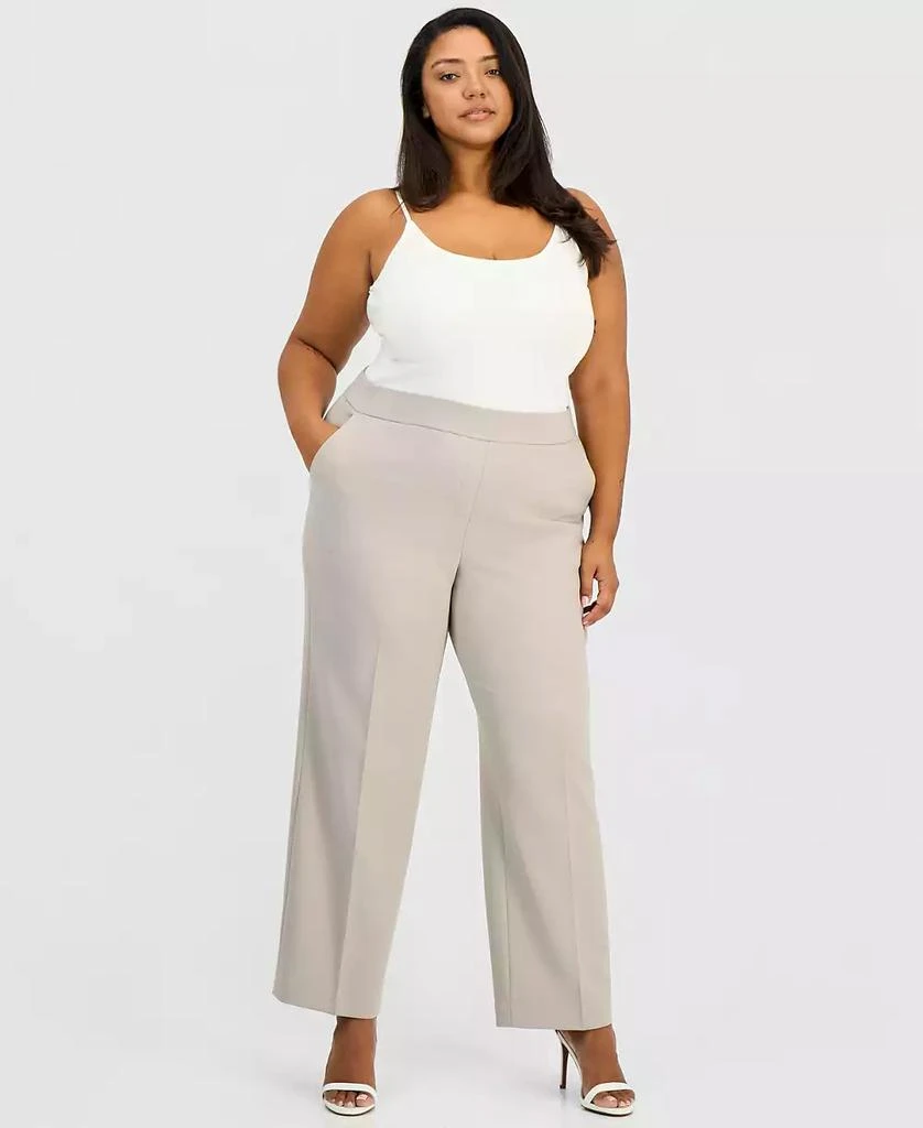 Anne Klein Plus Size High Rise Pull-On Pants